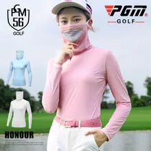 PGM Женская футболка для гольфа Защита от солнца дышащий С Длинным Рукавом Джемпер Женская Спортивная одежда для гольфа с маска от солнца Размер S-X