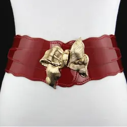 Мода Pantent Кожа Эластичная Ремни для Для женщин классические женская обувь пояс с золотистой пряжкой