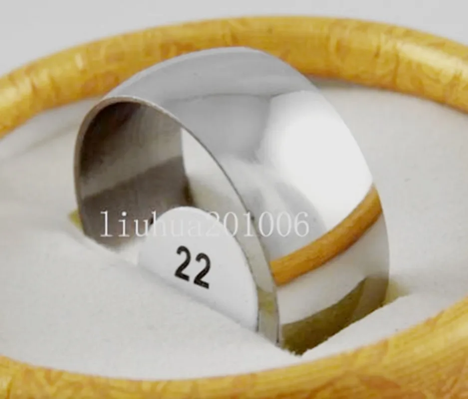 

10mm Silver Tone High Polishing Dome Band Ring Stainless Steel Rings Fashion Jewelry Wholesale 10 pcs/lot