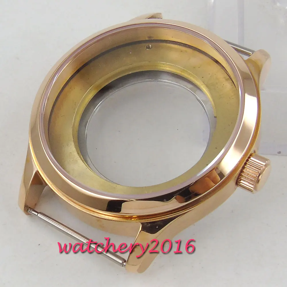 40mm PARNIS Sapphire Glass Steel Rose Golden Watch Case eta 2836 Miyota 8205 8215 Movement 40mm PARNIS Sapphire Glass Steel Rose Golden Watch Case eta 2836 Miyota 8205 8215 Movement