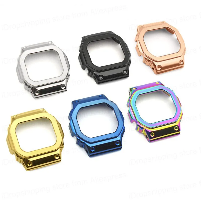 

Frame Cover Case Stainless Steel Watchband Solid Metal for Casio DW5600 GW-5000 5035 GW-M5610 Watch Bracelet for Men + Tools