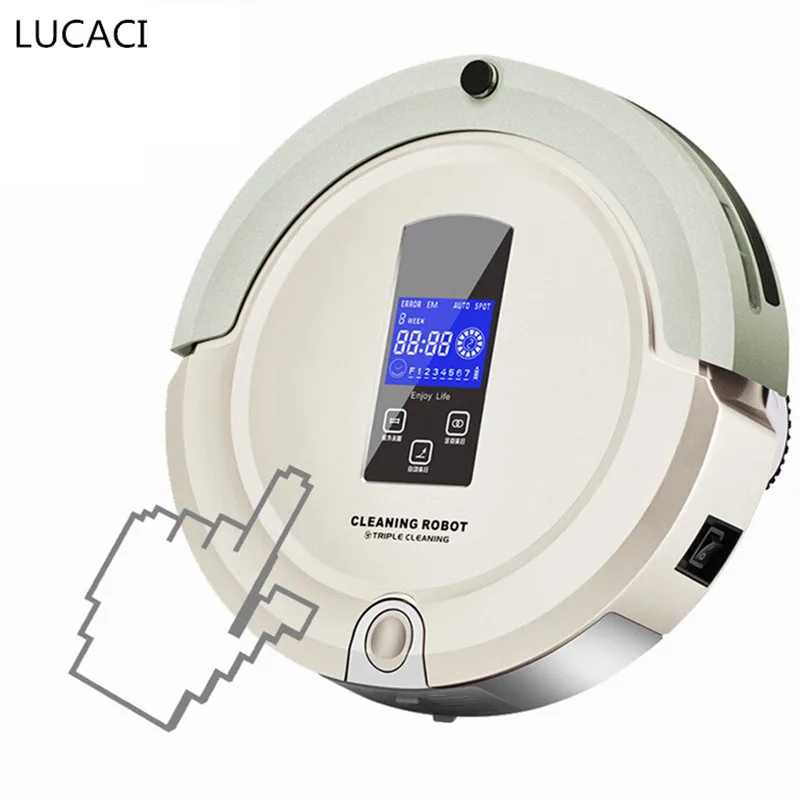 

Low Noise Cleaner Robot Vacuum Cleaning Robot With Bluetooth Remote Control LCD Display Planned Type cleaning