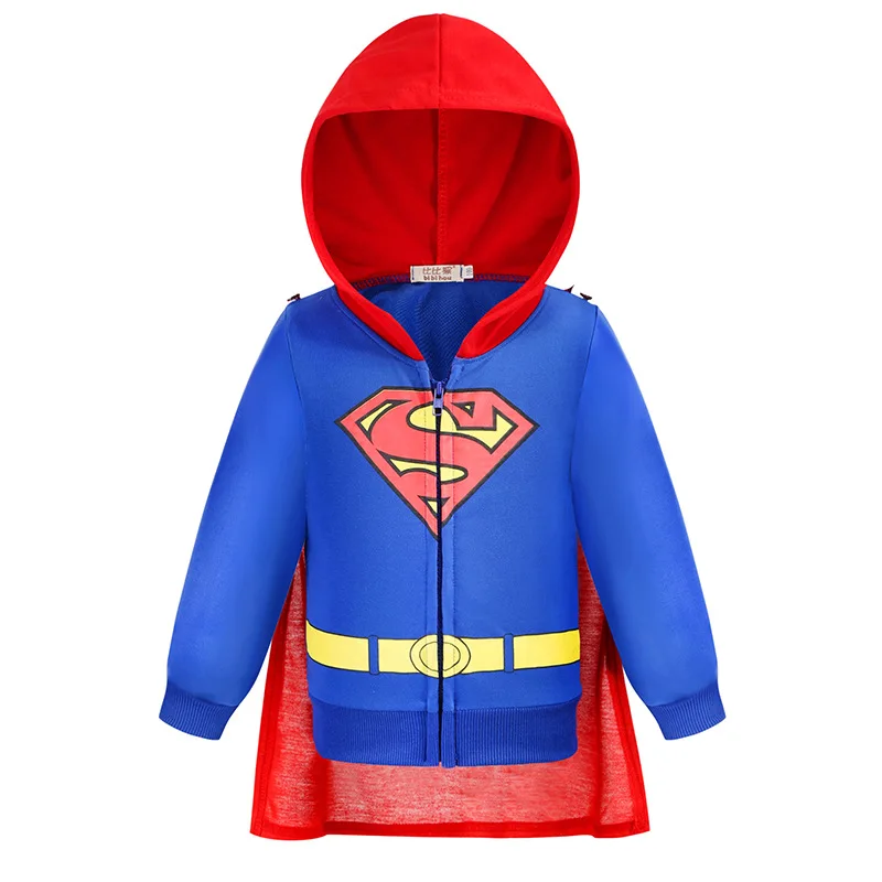Новая куртка с капюшоном для мальчиков Бэтмен Тор Супермен Мстители Капитан Америка Железный человек Толстовка Пальто осенние детские футболки - Цвет: as the pictures
