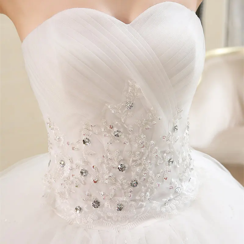 Это YiiYa свадебное платье для невесты с кружевом и вышивкой Пышное Бальное Платье принцессы без бретелек без рукавов на шнуровке торжественные платья HS131