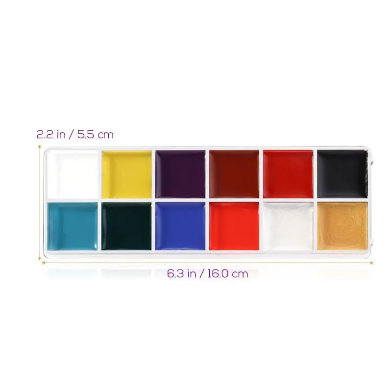 12in1-Farben Gesicht Körper Ölgemälde Art Make Up Halloween Partei-abendkleid Künstler Palette Party Phantasie Make Up Palette
