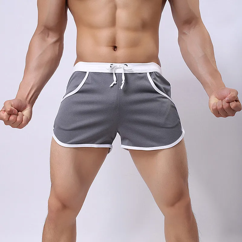 Быстросохнущая летние для мужчин Удобные Drawstring повседневное Мужские дышащие шорты пляжные домашние шорты мужские шорты для купания с внутри карман - Цвет: Gray