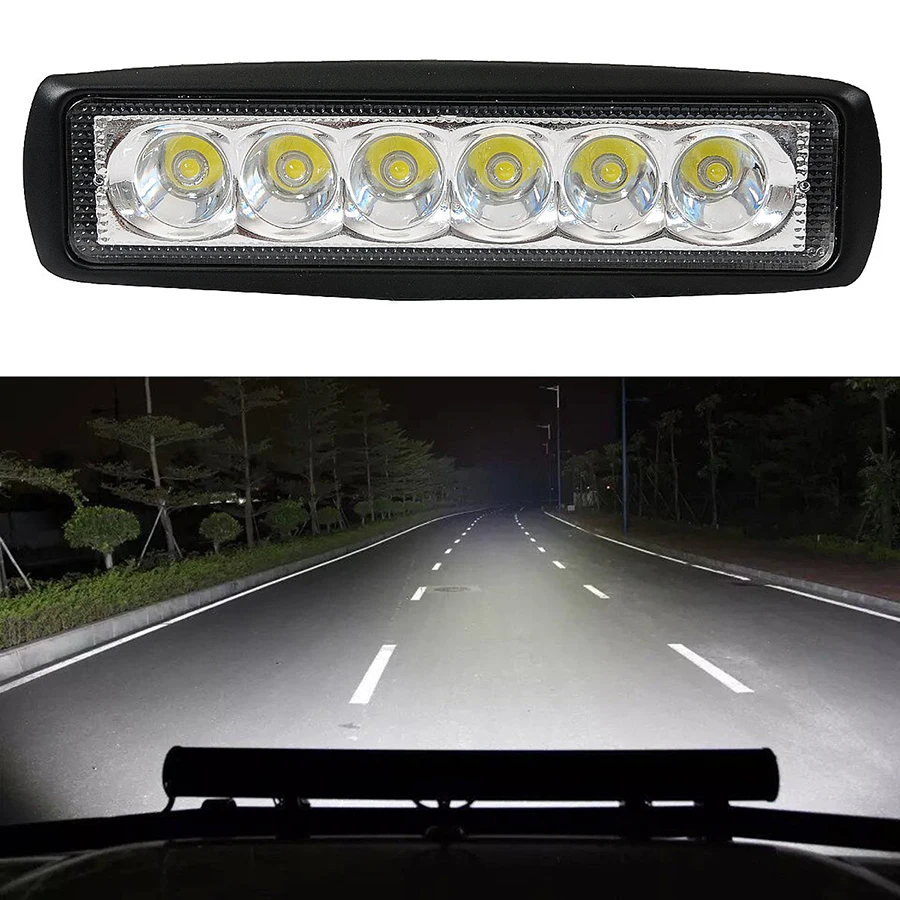 Светодиодный рабочий светильник DRL 10 шт. 6 дюймов 18 Вт 30 в 4WD 12 В для внедорожников