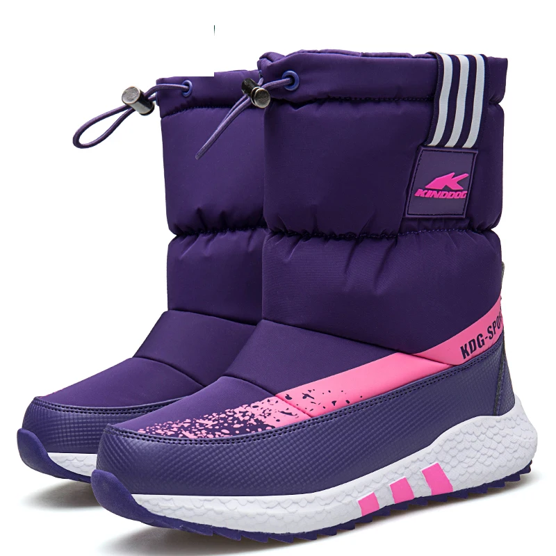 SHUANGGUN/ г.; нескользящие женские зимние ботинки для девочек; Водонепроницаемая зимняя теплая обувь для девочек; зимняя теплая детская водонепроницаемая обувь