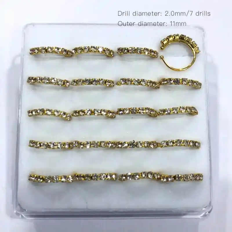20PC Silver Color 11mm Nose Piercing body Jewelry Cz Gold Color Nose Hoop Nostril Ring Helix ring Earring women 2020 New Fashion