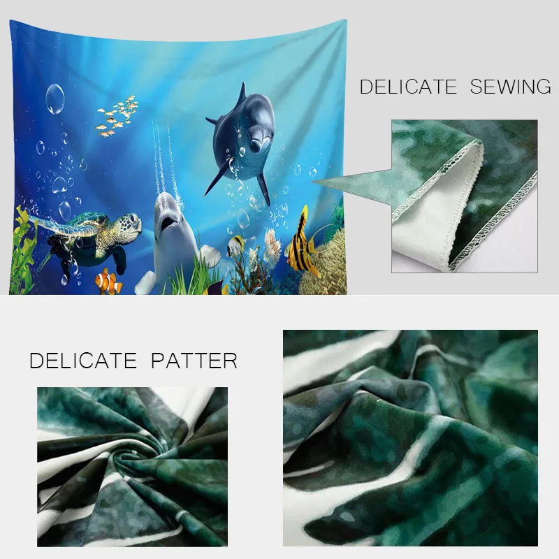 Living Room 90x75cm Dorm Psychedelic Tapestry Wall Hanging Marine