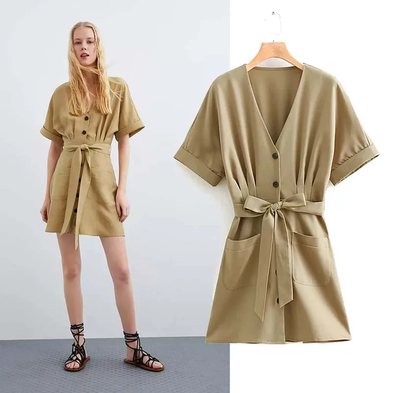 

JXYSY 2019 vestidos feminina dress england style solid sashes above knee mini empire vestidos de fiesta party dress women