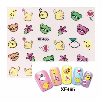 WUF 1 Sheet 3D Hot Sales Cute Cartoon Designs Nail Sticker Colorful Decals Nails Nail Art Sticker Decoration DIY Tips 465