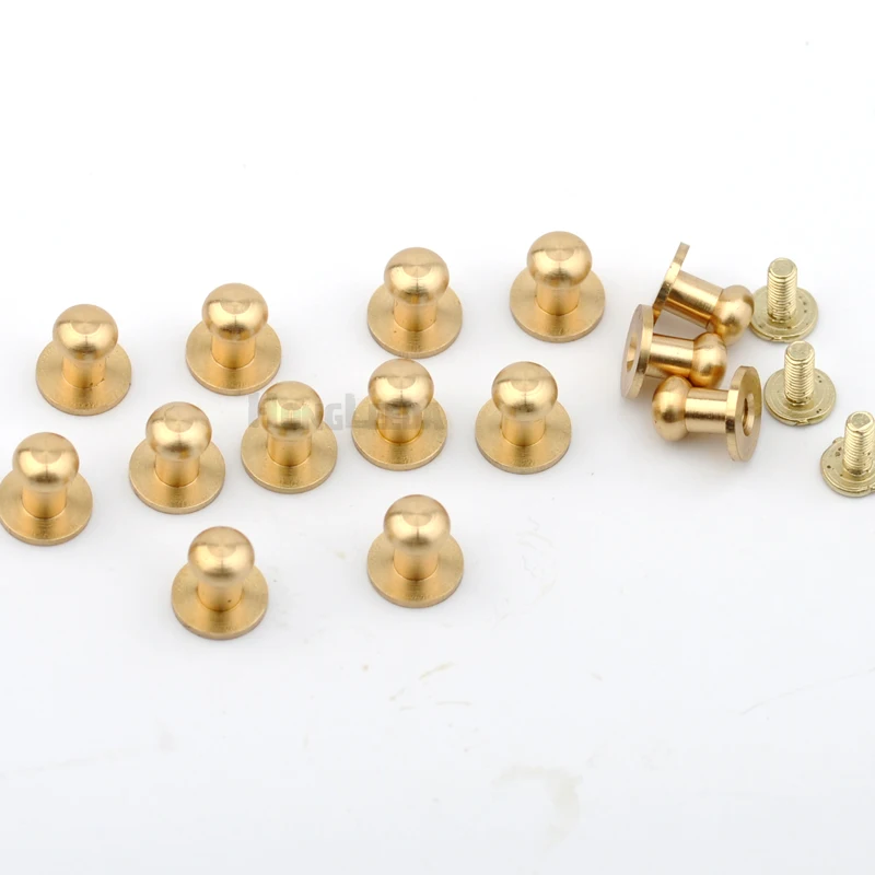 50setslot699mmmetalbrassscrewrivetsknobrawcolorhandmade