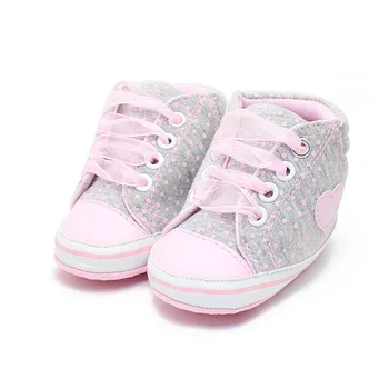

DHL 100pair Newborn Baby Girls Dots Heart Autumn Lace First Walkers Sneakers Shoes Toddler Classic Casual Shoes