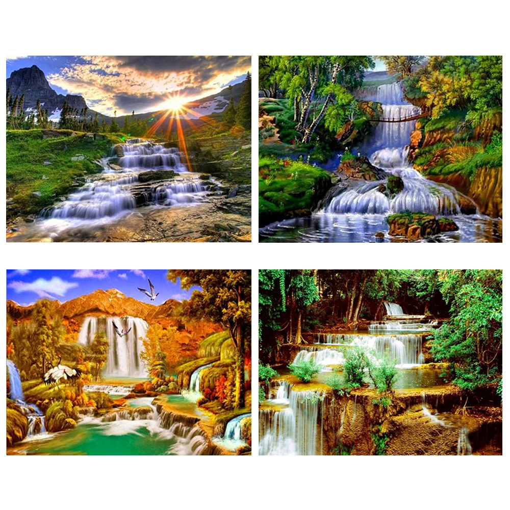 

Complete Diamond Painting 5D DIY Diamond Embroidered Landscape Series Patterns Cross Stitch Round Diamond