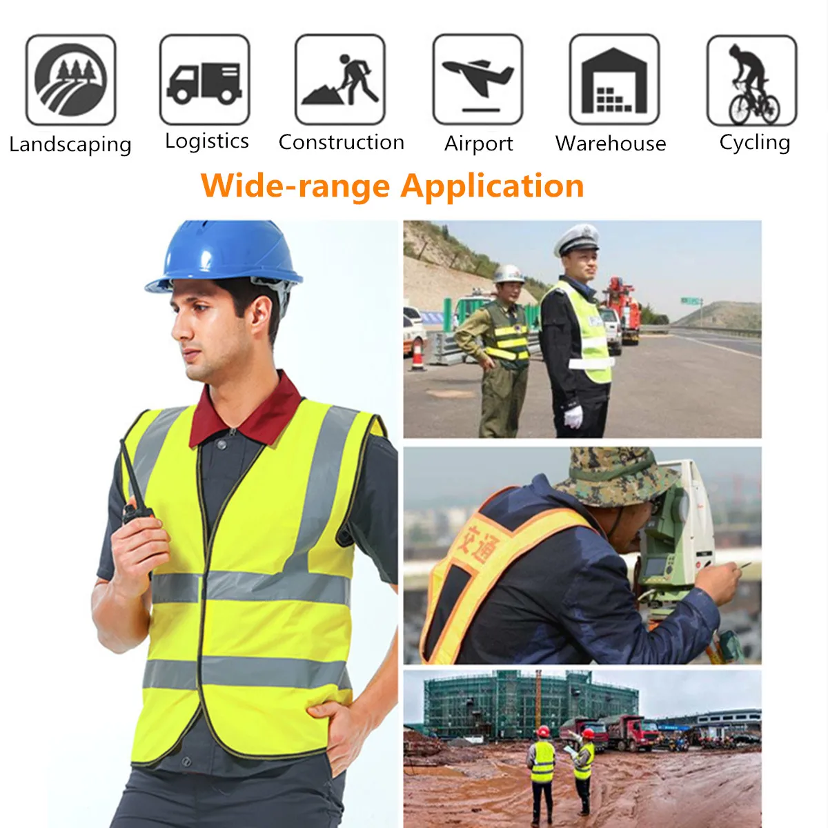 

Reflective M/L/XL Vest Safety Security Visibility 3DTridimensional Tailoring Permeable Yellow Jacket Construction Traffic Worker