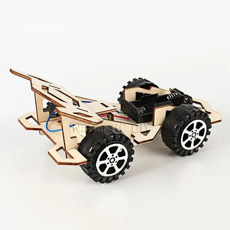 Деревянный гоночный автомобиль четырехколесный Автомобиль DIY Наука Образование