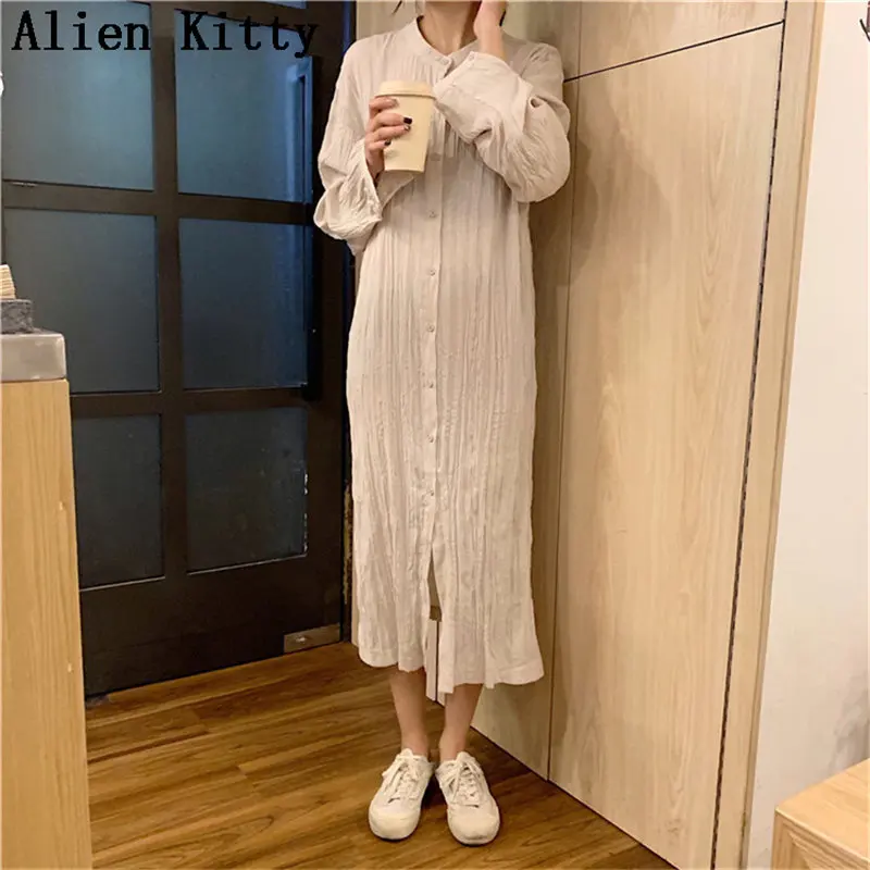 Alien Kitty/2019 летнее Плиссированное винтажное однобортное удобное элегантное