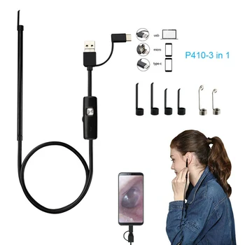 

3 In 1 Ear Spoon Borescope Ear Cleaning USB OTG Endoscope for Phone Android PC EK-New