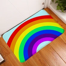 HomeMiYN коврик для ванной, фланелевая с принтом радуги, коврик для двери, прямоугольные коврики для ванной, противоскользящие накладки для ног, декор для ванной, кухни