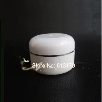 

Free shipping 20G 20ml empty Cream Jar with inner lid Cosmetic Container diy refillable ointment tins with silver collar
