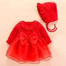 Платье для новорожденных девочек белые свадебные платья с длинными рукавами вечерние и Крестильные платья для маленьких девочек; bapteme vestido