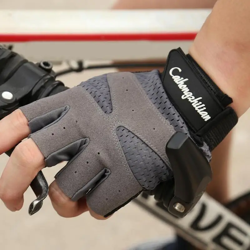 Sports font b Fitness b font Anti sweat Anti slip Outdoor Cycling Breathable Half Finger Gloves