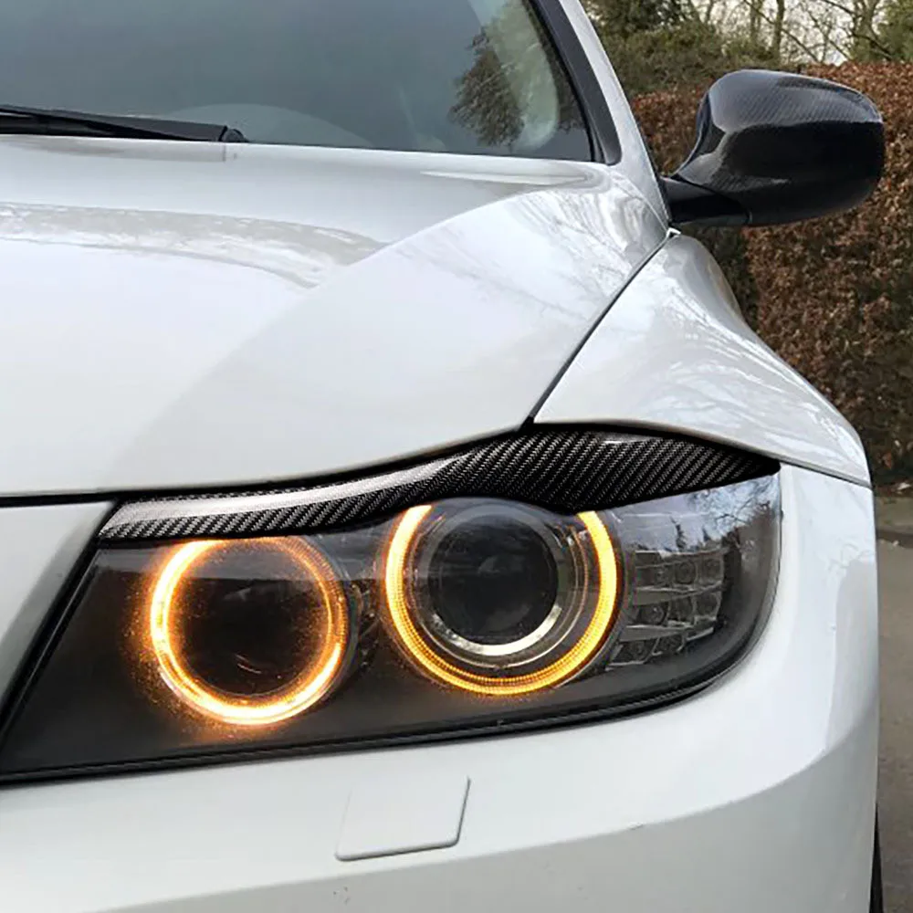 2 шт./компл. углеродного волокна авто освещение капота фар Брови декоративные наклейки авто аксессуары для BMW E90 E91 лет 3 серии