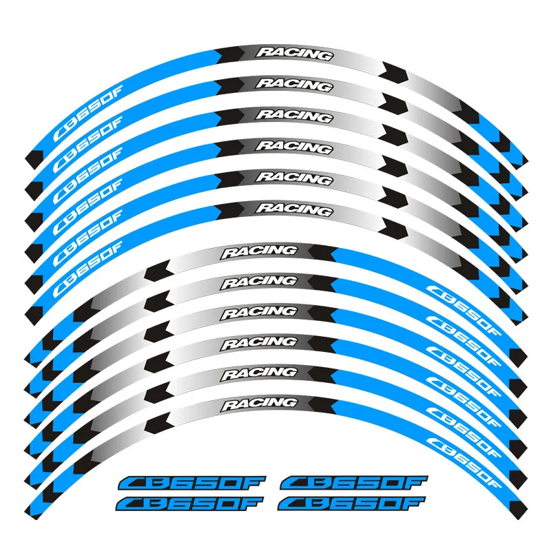 Лидер продаж 7 Стильная Обувь Мотоцикл Наклейка для колес Обода полосой 17 дюймов Стикеры s для Honda CB650F
