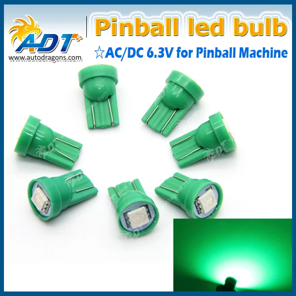 

200 PCS #555 White *Super Bright* 6.3 volt 1 LED Pinball Machine Light Bulb Lamp W5W  Non ghosting/anti flickering