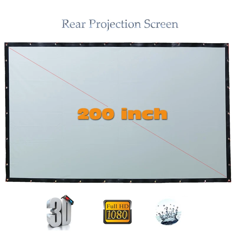 Yovanxer High Brigtness Rear Projector Screen 200 inches Large HD