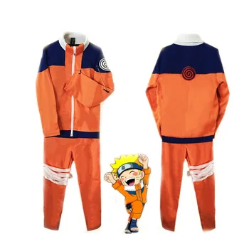 

Free Shipping Naruto Cosplay Costume Uzumaki Naruto Zipper Sweater /Pants Coat Jacket Cosplay Costumes full Set Men/Women