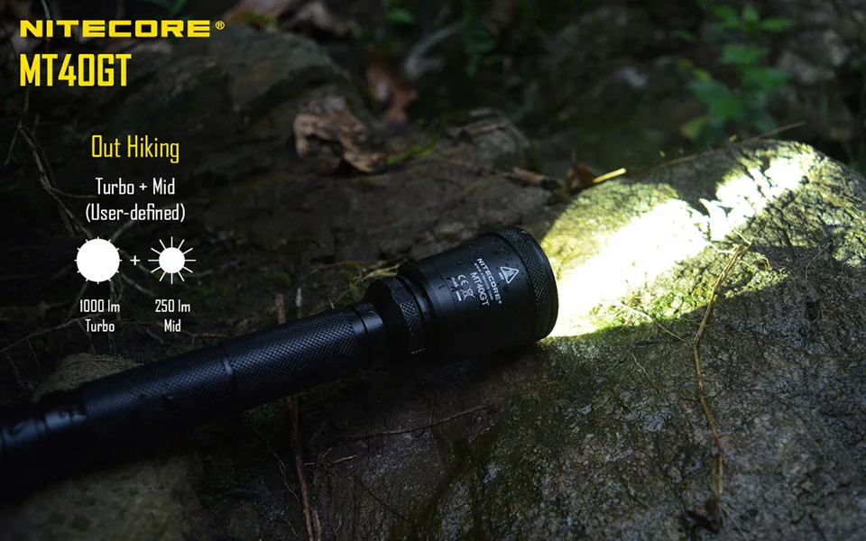 NITECORE MT40GT CREE XP-L HI V3 светодиодный фонарик 1000 люменов 618 м луч дистентный поисковые огни Светодиодный фонарик