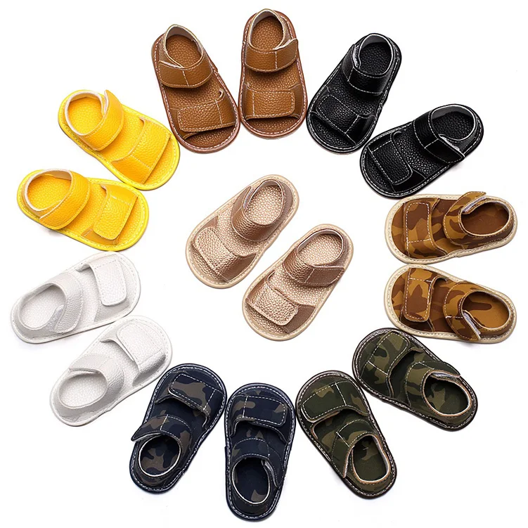 Летние детские сандалии из искусственной кожи; детские сандалии; повседневные сандалии для младенцев; камуфляжная обувь с принтом; детские кроссовки для пляжа