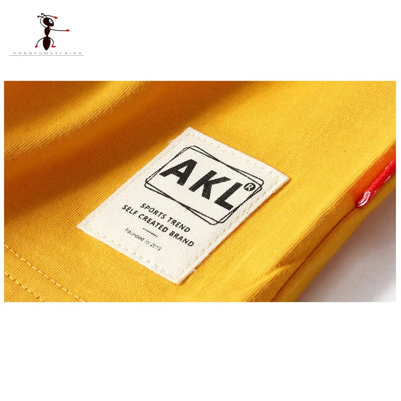 Kung Fu Ant 2019 New Summer Three Colors Casual Boys T-shirt Cotton Patchwork Short Sleeve T-shirt  For 5T-12T Kids 3476