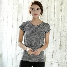 Спортивная футболка для женщин тренажерный зал Лоскутная Йога рубашки фитнес дышащая эластичная быстросохнущая пот спортивный Топ майка для упражнений