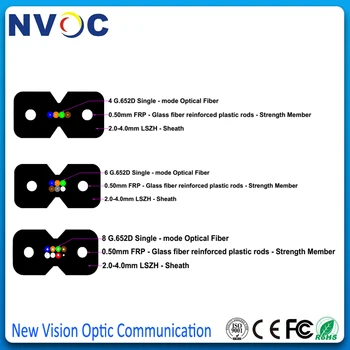 

SM,2core,G657A1,0.5mm*2 Steel,LSZH,3.0*2.0mm,SM 50M GJXH FTTH Indoor LC-LC UPC Patch Cord+100m GJXH LC/UPC-LC/UPC Fiber Jumper