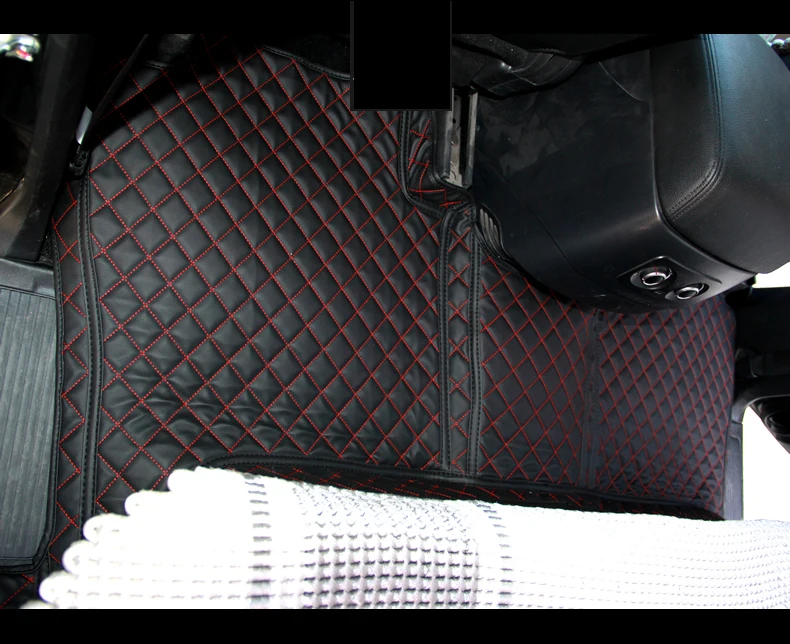 lsrtw2017 leather car interior floor mats for mitsubishi Montero pajero sport 2008 2009 2010 2011 2012 2013 3 rows mat