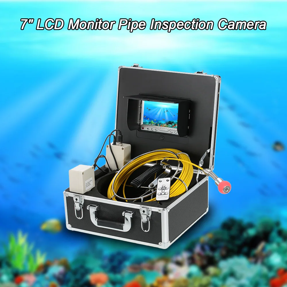 

7" LCD Monitor CCD Camera Waterproof 30M 960TVL Fish Finder AntiSunshine Shielf Sunvisor LED Fishing Finder with 20m Cable