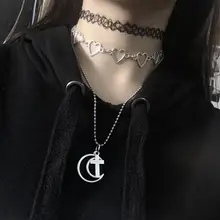 Винтажный стиль, Круглый чокер в виде милого сердца, ожерелье, милый метровый круг, геометрический воротник, ожерелье для женщин, ювелирные изделия, вечерние, подарок