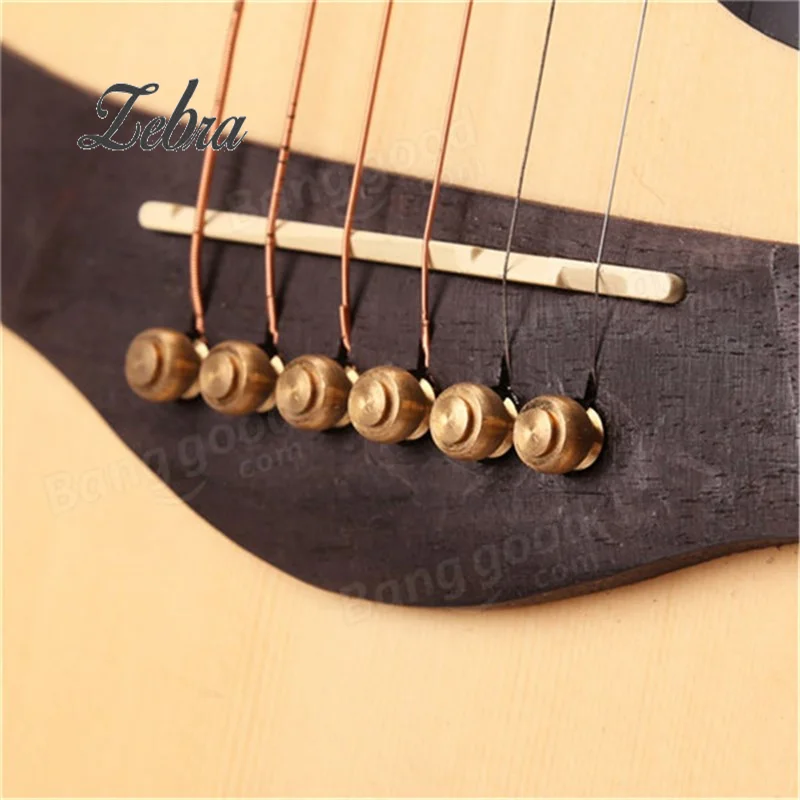 6pcs Plated Copper Acoustic Guitar Strings Pegs Folk Acoustic Guitar