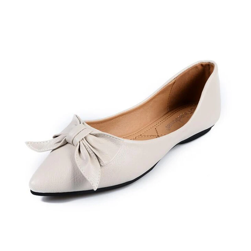 

2019 New Arrival Women Flats Butterfly-knot Women's Loafers Fashion High Quality Pointed Toe Flat Slip On Shoes Sapato Feminino