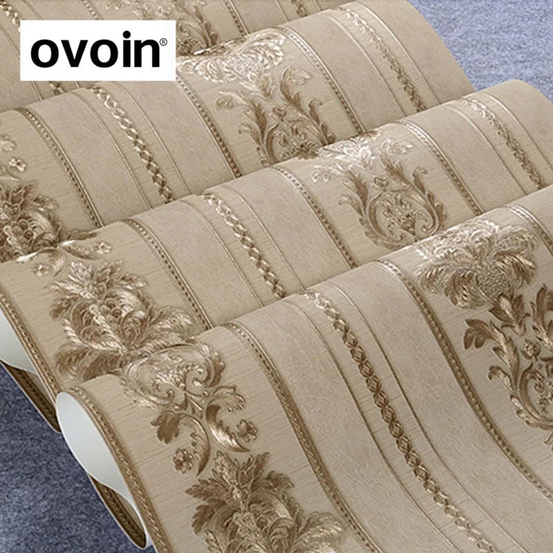 Luxury Glitter Gold Floral Damask Wallpaper Textured Yellow Vinyl Large Damask Stripe Wall Paper For Home Live Room Bedroom Roll