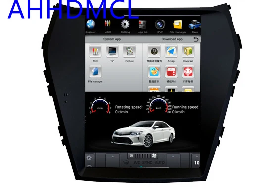 Excellent Car PC PAD Tesla Style Multimedia Player Android 7.1 GPS Navigation For Hyundai iX45 Santa Fe 2013 2014 2015 2016 2017 3
