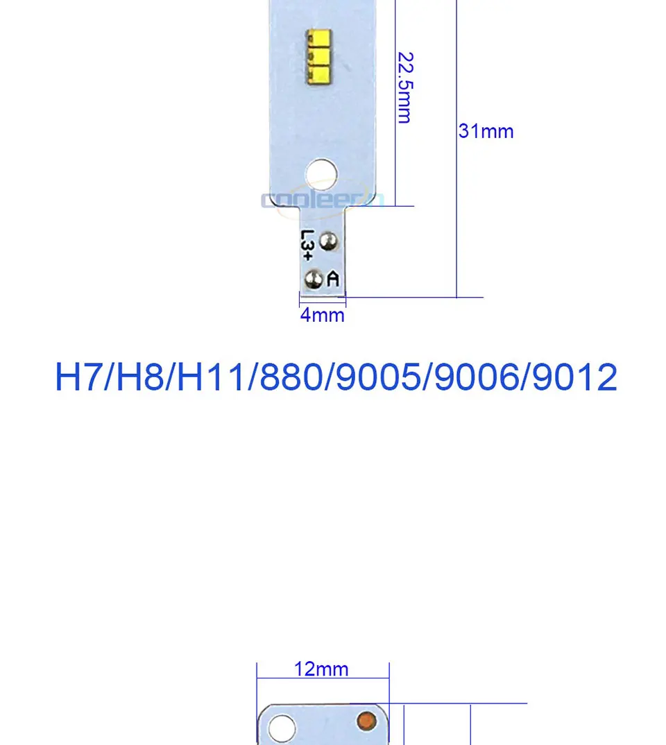 ZES COB LED Chip for X3 Car Headlight Bulbs H1 H3 H4 H7 9005 9006 880 H13 9004 9007 Auto Headlamp Light Source X3 ZES Chip (3)