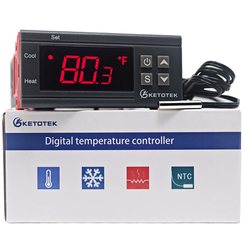 Цифровой термостат контроль температуры Лер регулятор C/F 10A реле инкубатор термостат регулятор контроль температуры переключатель