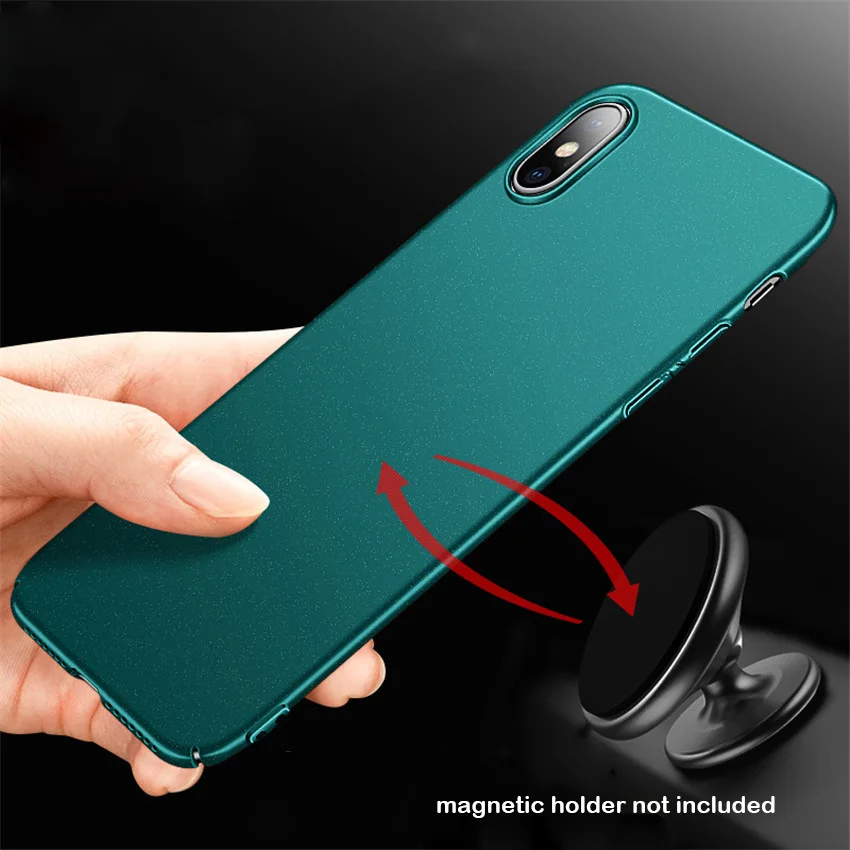 For iPhone XS Max Case Matte Original AIXUAN iPhone XS Metal Plastic Magnetic Car Holder Cover For iPhone X XS Max