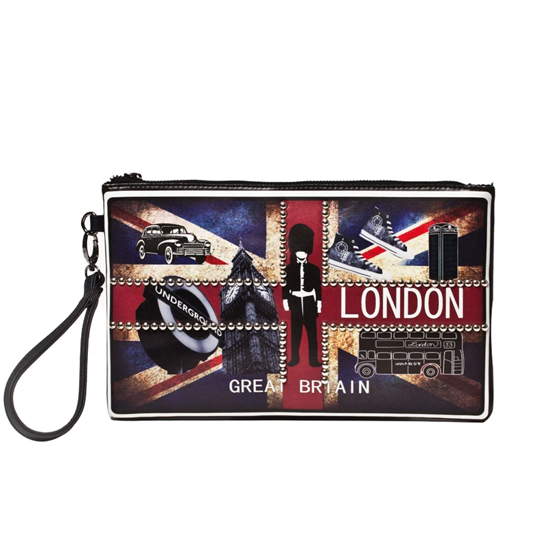 

Qiger Brand Cool Design London Style Men Clutch bag PU Leather Large Capacity Soft Leather Casual Envelope Wallets
