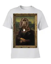 Кокер-Лиза портрет футболка Веселая причудливый собака Мона Лиза белый T Cool Повседневное гордость футболка унисекс модная футболка