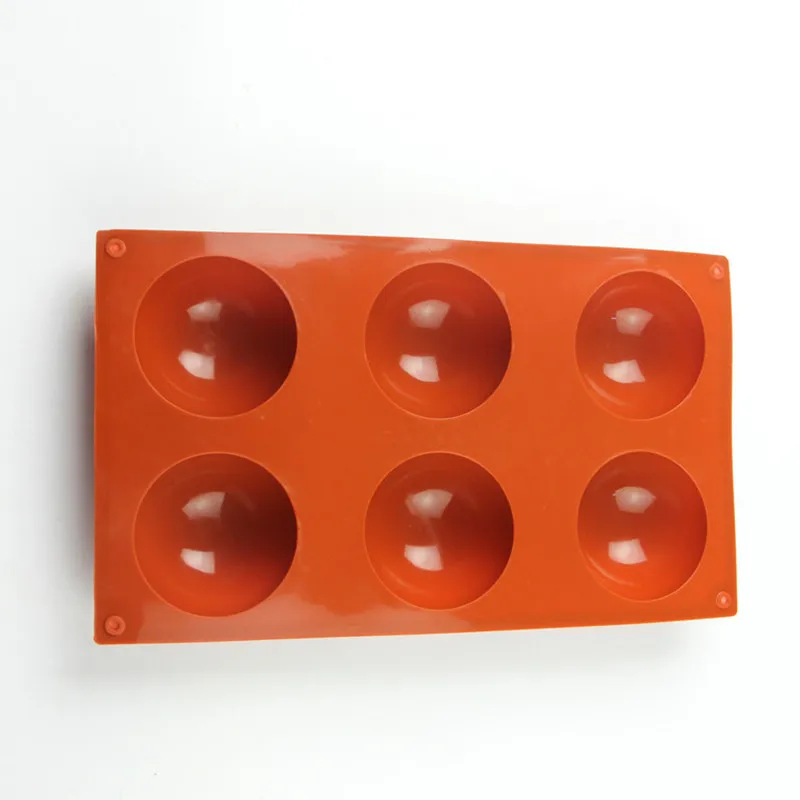 

6 DIY Cavity Half Sphere Circle Shape Handmade Soap Mould Silicone Mold Cake Baking Pan Tool Random Color